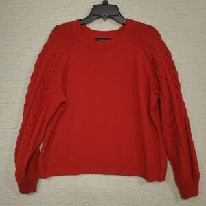 Lane Bryant Red Pointelle Knit Sweater Pull On Round Neck Size 18/20